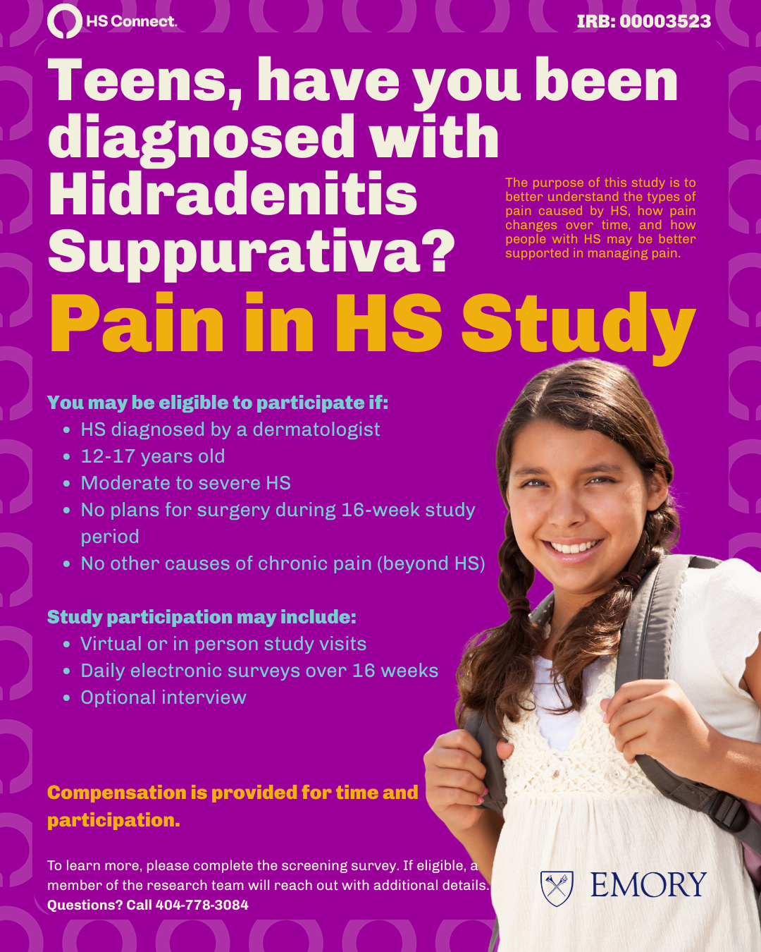 Teen HS Pain Research Study